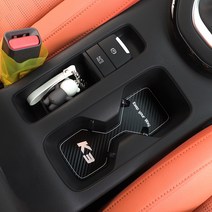 가오 2021 더뉴K3 1열 컵홀더 패드 로고 실내 인테리어 악세사리 커버 몰딩 튜닝 DIY 용품, B_ 카본_무선충전유