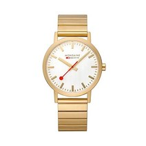 Mondaine Classic 공식 스위스 철도 시계 | 금도금/금속 팔찌