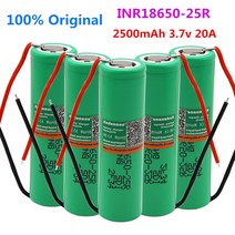 호환용 호환부품 100% 오리지널 INR18650-25R 2500mAh 브랜드 18650 리튬 이온 배터리 충전식 3.6V 25R, 한개옵션0
