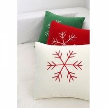 [CONZ] xmas 눈꽃 자수 쿠션커버 40x40