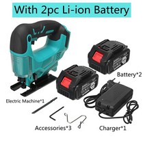 588v 120mm 3500rpm 무선 퍼즐 전기 지그 톱 makita 배터리 용 휴대용 다기능 목공 전동 공구, 배터리 2개, 우리를
