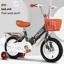 접이식 자전거 어린이 12 14 16 18 인치 3-12 세 미끄럼방지 타이어 소년 소녀 선물 Antis Bike Child, grey back seat C_14 inches