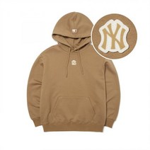 MLB 로고 베이직 오버핏 후드티 NY D.Beige 3AHDB0114-50BGD