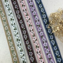 25mm / 6컬러 흰 꽃잎 자수 리본테이프 스티치 공예 헤어핀 DIY 동대문부자재, 1마, 핑크