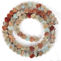 천연 원석 비즈 재료 수공 팔찌 만들기 DIY 6x3mm 심장 스톤 바다 침전물 라운드, 6mm 59  61개, 수산석