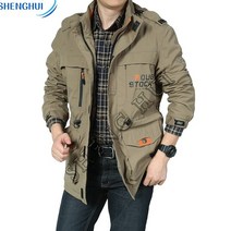 SHENGHUI남성 야상 하프 후드 점퍼 잠바 남자 바람막이 봄 가을 겨울 사파리 자켓 항공 블루종SH8*8LW