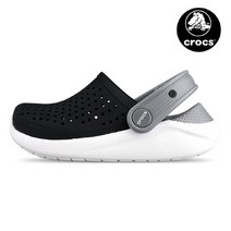 크록스 크록스키즈 라이트라이드 블랙 슬리퍼 샌들 205964-066
