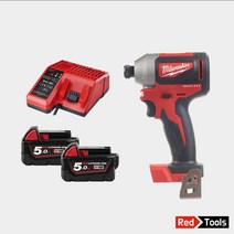 밀워키 M18 CBLID-502C 충전임팩드라이버 18V 5.0AH 2팩 BL모터 케이스포함, 2개