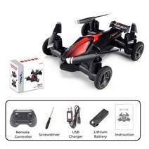 수중드론 수상 드론 jjrc land-air 미니 드론 비행기 항공기 듀얼 모드 미니 4 축 원격 제어 항공기 텀블링 라이트 무인 차량 장난감, 배터리 레드 1개