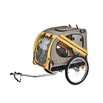 애완동물 카트트롤리 자전거 트레일러 하중 40kg 중대형 접이식 이동 캐리어, 오렌지