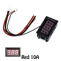 전압계 DC 0-10A 50A 전류계 디지털 디스플레이 역방향 연결 보호 기능 포함, 01 Red 10A