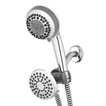 Waterpik 파워 스프레이 듀얼 2-in-1 샤워 시스템 레인 샤워 헤드 및 8가지 모드 핸드 헬드 샤워 헤드 크롬 VIC-133E-NSP-853E 워터픽