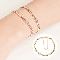 엘렌쥬얼리 14K 할로우 Curve 체인 팔찌