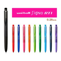 유니 시그노 노크식 볼펜 시그노 노크식 한정판 볼펜 시그노 노크식 리필심 0.28 0.38 mm, 0.38-블랙(24)