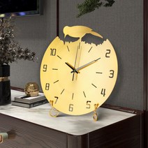 현대 미니멀 새 둥지 골드 탁상시계 하이엔드 책상 머리맡 테이블시계