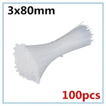 케이블타이 자동 잠금 나일론 케이블 타이 화이트 블랙 밀크 와이어 지퍼 3X60mm 80mm 100mm 120mm 150mm 200mm 100PCs, 없음, 2.3 x 80mm