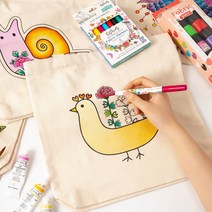 민화 에코백 만들기 천가방 패브릭 캔버스 에코 가방 DIY, 달팽이