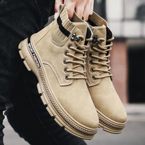 방한안전화 겨울 털 가벼운 방수 수입 장화 경량 편한 중간 힐 패션 남성 부츠 하이탑 올매치 레이스 업 캐주얼 영국 스타일 남성용 발목 안전 신발