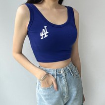 [당일출고] 비치티 흠뻑쇼 옷 드레스코드 파란색 크롭 레터링 나시 티셔츠 페스티벌룩 흠뻑쇼코디 워터밤옷
