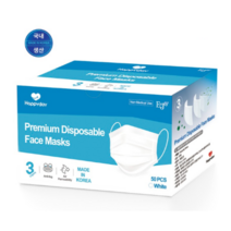 국산 해피데이 3중 부직포 일회용마스크 덴탈 마스크 50매 스트랩 사은품 증정, 50매 1개