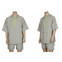 봄가을 남자코디 그레이 아노락 반바지 트레이닝세트