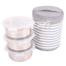 원형 3단 피크닉도시락 스텐 샌드위치도시락 단체도시락 샐러드 용기 다과 서포트 어린이 디저트 스테인레스 도시락