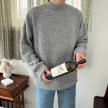 [멘드리]기모 골지 반폴라 맨투맨