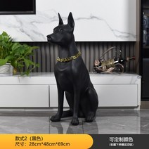 장식 모형 거실 오브제 조각상 반려견 시뮬레이션 동물-636159, 04.스타일 2(블랙)