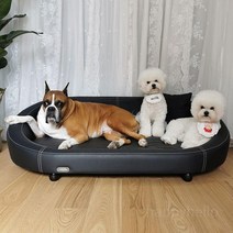 에샤소파 애완견소파, 버건디+토널가죽침구