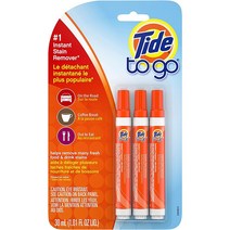 [미국직배송]타이드 휴대용 얼룩 제거 펜 (1개 3개 옵션) Tide To Go Stain Remover Pen, 3개세트