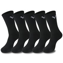 발렌티노 하프 쿠션 헬스 V 순면 스포츠양말 두툼한 바닥 파일 5켤레, 블랙_5족, 남자