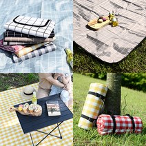 돗자리 피크닉 매트 패브릭 감성 방수 한강 두꺼운 야외 서울숲 돛자리 용품 휴대용 세트 은박, 양면 방수 피크닉 매트, 올리브 블랙