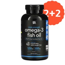 2+2 스포츠 리서치 오메가3 1250 mg 180 소프트젤 트리플 스트렝스 피쉬 오일 지방산