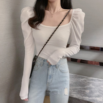 베베디 여성용 클라느 셔링 긴팔티셔츠