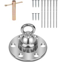 benepaw 애완 동물 넥타이 아웃 스테이크 360 swivel 홀드 680kg 견인력 튼튼한 녹 방지 개 앵커 야드 잔디 캠핑 야외, 한 사이즈, 은