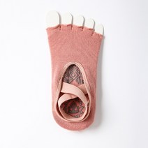 1인용발레바 1인발레바 탄츠발레바 여성용 다섯 손가락 요가 양말 미끄럼 방지 그립 스트랩 통기성 코튼 필, 11 Pink Half_01 EU 35-40