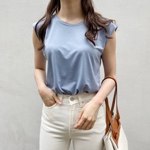 사자옷 여성 여름 무지 기본 쿨 냉장고 스판 나시 티 여자 민소매 티셔츠 민소매/나시