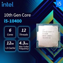 신제품 인텔 코어 i5-10400 i5 세대 CPU 프로세서 2.9 GHz 6 스레드 =, 한개옵션0