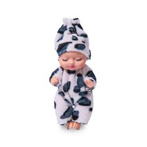 다양한 스타일의 수면 아기 인형 동물 아기 시뮬레이션 태어난 아기 DIY 이 선물용 의류, Doll with Clothes, 화이트 레오파드