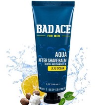 BAD ACE Aqua 애프터 쉐이브 밤 남성용 | 한국 스킨 케어 남성용 포스트 쉐이브 로션 | 홍조 자극 및 면도기 화상으로부터 피부를 진정시키고 진정시킵니다 | 제주 오션, Jeju Ocean After Shave Balm