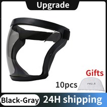 (에서 선박 us) 전체 얼굴 보호 안경 마스크 안티-안개 방패 안전, 07 Black-Grey lenses