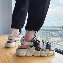 Z3JC 샌들 남성 여름 아웃도어 미끄럼 방지 방취 스포츠 키높이 비치 샌들 ins 습기