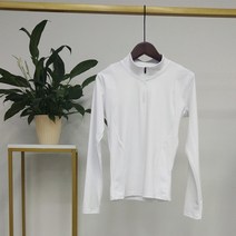 승마 바지 승마복 여성 긴 소매 셔츠 기본 레이어 옷 압축 셔츠 티셔츠, 하얀, l, 1개