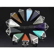 블러드스톤 비즈 목걸이 원석 패션 천연 Hematite 보석 돌 피라미드 지적 치유 Reiki Chakra 실버 펜던트