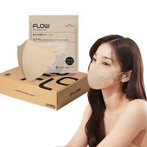 플로우 KF94 천사 새부리형 마스크 MS 중소형, 50매, 베이지