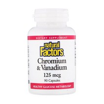 네추럴팩터스 크로뮴 GTF 킬레이트 크롬 크로미움 100mcg ﻿바나듐 90캡슐, 1개, 기본