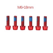 자전거 싸이클 6pcs mi xim 18mm m5 m6 줄기 나사 고정 볼트 산악 나사 수리 도구 줄기 도구 부품, m6 레드
