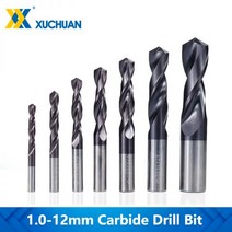 초경 드릴 비트 1.0-12mm 트위스트 드릴 비트 cnc 선반 기계 용 vapo 코팅 스테인레스 텅스텐 건 드릴 비트, 6x33x55