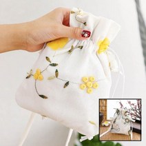 자수 숄더 크로스백 미니 에코백