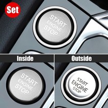 car engine start stop button ring 점화 커버 트림 for volkswagen arteon cc passat b8 golf 7 magotan jetta t, 세트 실버